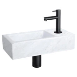 Differnz Helios Fontein 37.5x18.5x9.5 Cm Marmer -Prachtige Badkamerwinkel 123 7184