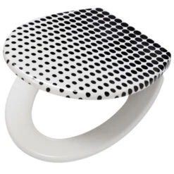 Tiger WC Bril Speckels Duroplast Zwart-wit -Prachtige Badkamerwinkel 123 7564