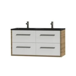 Tiger Badkamermeubel Boston 120cm Chalet Eik/matzwart Met Grepen RVS 7 Tiger Badkamermeubel Boston 120cm Chalet Eik/matzwart Met Grepen RVS -Prachtige Badkamerwinkel 123 769