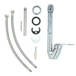 OK Keukenkraan Met Hoog Gebogen Uitloop En Hendel Chroom -Prachtige Badkamerwinkel 123 7765