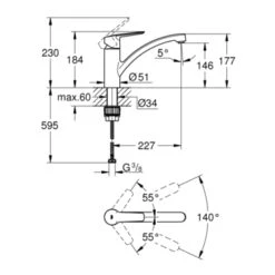 Grohe Quickfix Keukenkraan Start Lage Uitloop Chroom -Prachtige Badkamerwinkel 123 7860
