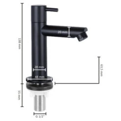 Differnz Fonteinkraan Recht Mat Zwart 9 Differnz Fonteinkraan Recht Mat Zwart -Prachtige Badkamerwinkel 123 7880