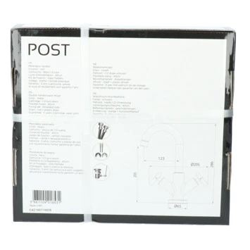 Absolut Wastafelkraan Post 2-knops Zwart 16 Absolut Wastafelkraan Post 2-knops Zwart - Afbeelding 14