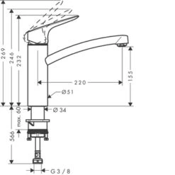 Hansgrohe Keukenkraan MySport M Met Hendel Chroom -Prachtige Badkamerwinkel 123 8048