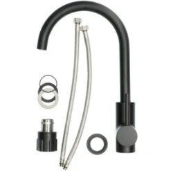 Atlantic Keukenkraan Colin Met Hendel Zwart -Prachtige Badkamerwinkel 123 8288