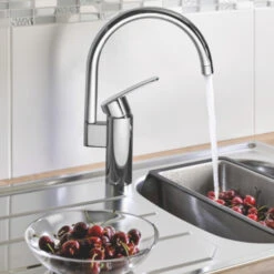 Grohe Keukenkraan Wave Cosmopolitan Met Hendel En C-uitloop Chroom -Prachtige Badkamerwinkel 123 8370