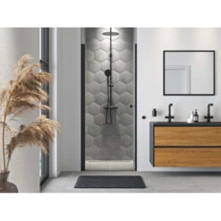 Tiger Reverse Meubelset 120 Cm Met 2 Lades Chalet Eik / Mat Zwart Inclusief Quadro Wastafel Dubbel Mat Zwart -Prachtige Badkamerwinkel 123 848