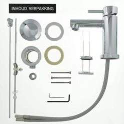 Tiger Wastafelkraan Boston Met Hendel En Waste Chroom -Prachtige Badkamerwinkel 123 8614