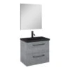 Atlantic Badmeubelset Sienna Met Spiegel En Zwarte Wastafel 60cm Beton
