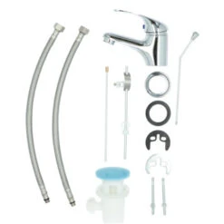 OK Wastafelkraan Met Hendel En Waste Chroom -Prachtige Badkamerwinkel 123 8662