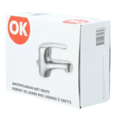 OK Wastafelkraan Met Hendel En Waste Chroom -Prachtige Badkamerwinkel 123 8663