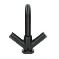 Aqualino Wastafelkraan Fortore 2-knops Met Waste Zwart -Prachtige Badkamerwinkel 123 8676