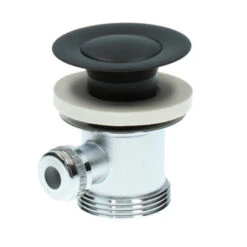 Aqualino Wastafelkraan Fortore 2-knops Met Waste Zwart -Prachtige Badkamerwinkel 123 8683