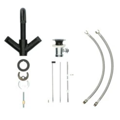 Aqualino Wastafelkraan Fortore 2-knops Met Waste Zwart -Prachtige Badkamerwinkel 123 8684