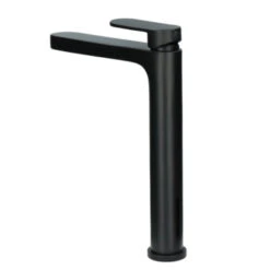 Absolut Wastafelkraan Iode Hoge Uitloop Met Hendel En Waste Zwart -Prachtige Badkamerwinkel 123 8723