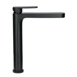 Absolut Wastafelkraan Iode Hoge Uitloop Met Hendel En Waste Zwart -Prachtige Badkamerwinkel 123 8726