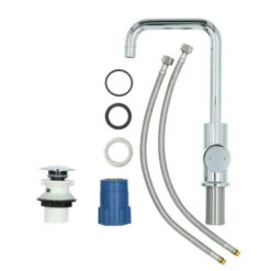 Absolut Wastafelkraan Haiti Met Hendel En Pop-up Afvoerplug Chroom 25 Absolut Wastafelkraan Haiti Met Hendel En Pop-up Afvoerplug Chroom -Prachtige Badkamerwinkel 123 8753