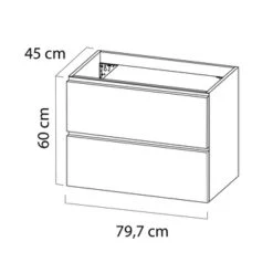 Tiger Karlo Badkamermeubel 80cm Mat Zwart Met Eiken Wasblad En Keramische Waskom -Prachtige Badkamerwinkel 123 883