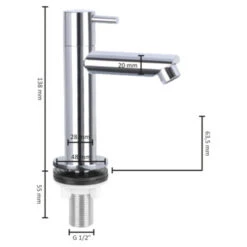 Differnz Fonteinkraan Recht Chroom -Prachtige Badkamerwinkel 123 8852