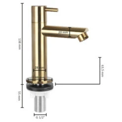 Differnz Fonteinkraan Recht Mat Goud -Prachtige Badkamerwinkel 123 8885