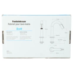 Atlantic Fonteinkraan Scott Met Draaiknop Chroom -Prachtige Badkamerwinkel 123 8896