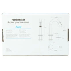 Atlantic Fonteinkraan Scott Met Draaiknop RVS -Prachtige Badkamerwinkel 123 8955