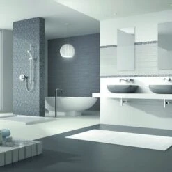 Wandtegel Fusion Wit 20x50 Cm 1,2 M² -Prachtige Badkamerwinkel 123 9070