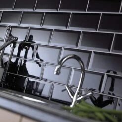 Wandtegel Metro Zwart 10x20 Cm 0,96 M² -Prachtige Badkamerwinkel 123 9085