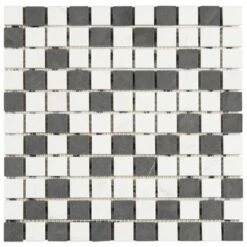 Mozaiek Wit/Zwart/Grijs 30x30cm -Prachtige Badkamerwinkel 123 9395