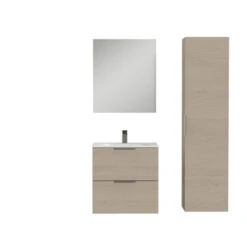 Tiger Studio Kolomkast 160 Cm Natuurlijk Eiken Greep Rvs -Prachtige Badkamerwinkel 123 968