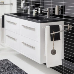 TIGER Boston Kolomkast 40cm Wit Hoogglans Rvs -Prachtige Badkamerwinkel 123 978